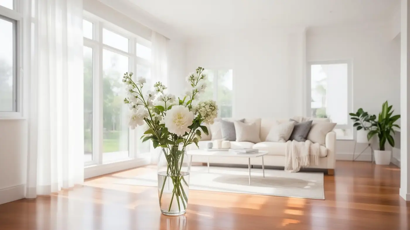 Bright clean modern living room